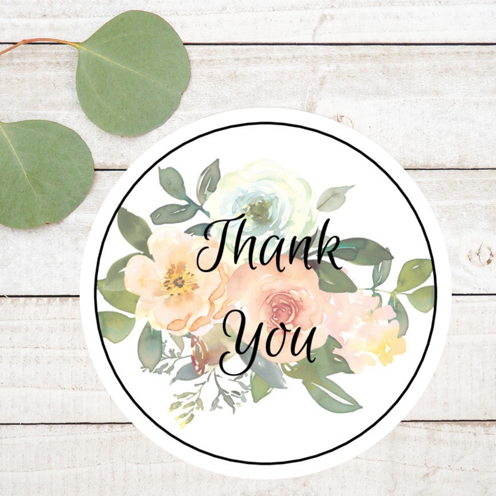 Thank You 2" Round Labels 200 count